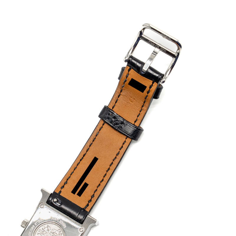 Hermes Heure H watch PM steel with diamonds