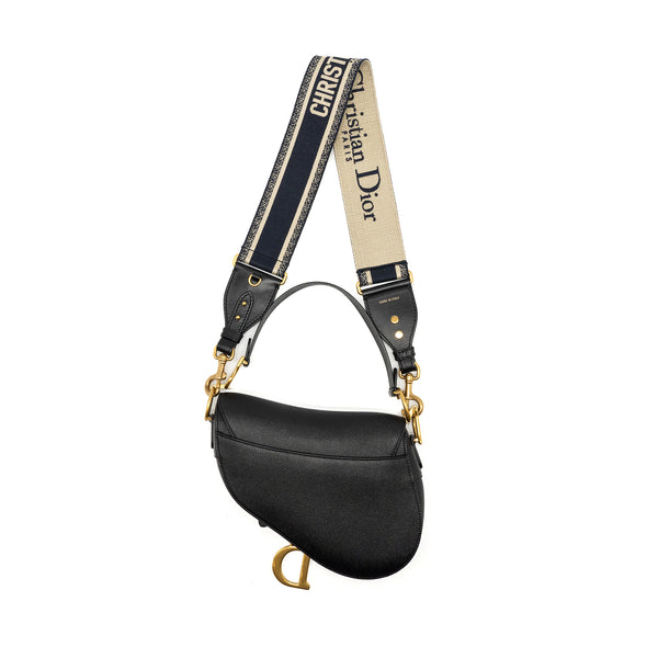 Dior Medium saddle bag calfskin black GHW
