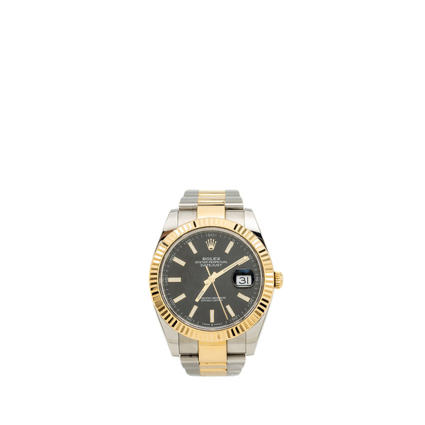 Rolex Datejust 41 Oystersteel/Yellow Gold Bright Black Dial Oyster Bracelet model:126333