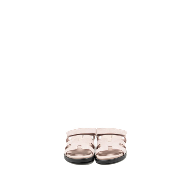 Hermes Size 39 Chypre Sandals Chevre goatskin/suede Rose Porcelaine