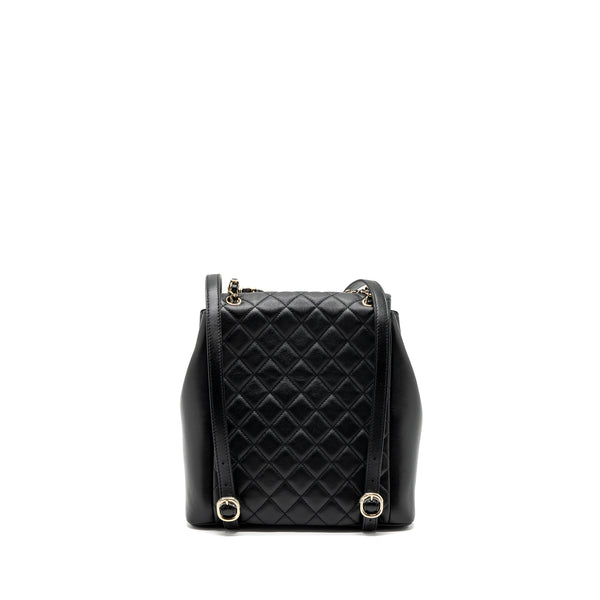 Chanel 23A Triple Pack Backpack Calfskin Black LGHW (microchip)