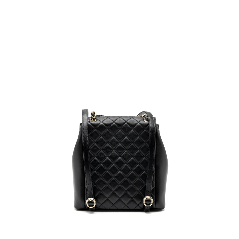 Chanel 23A Triple Pack Backpack Calfskin Black LGHW (microchip)