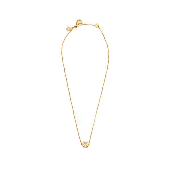 Bvlgari Mini B Zero Necklace Rose Gold Paved Diamonds