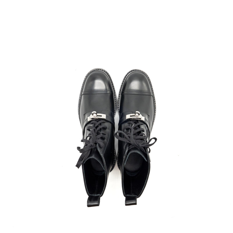 HERMES Size 37.5 Funk Ankle Boot Black SHW