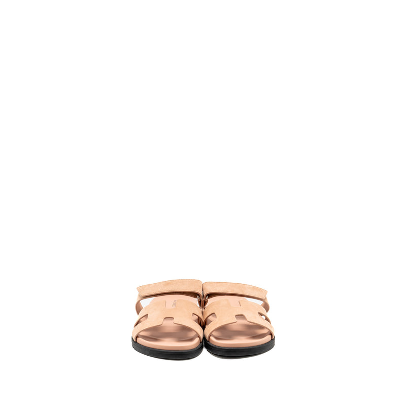 Hermes Size 40 Femme Chypre Sandals Chevre Goatskin/Suede Nude