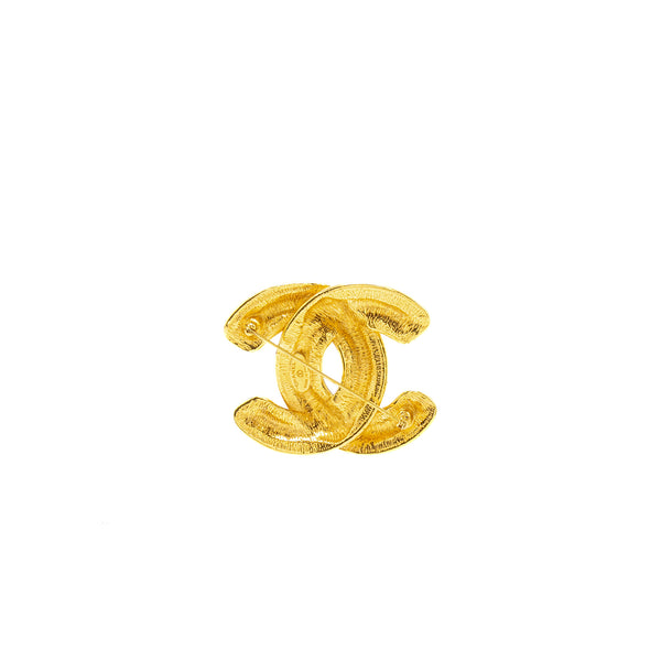 Chanel Vintage quilted CC logo Brooch Large model GOld TOne