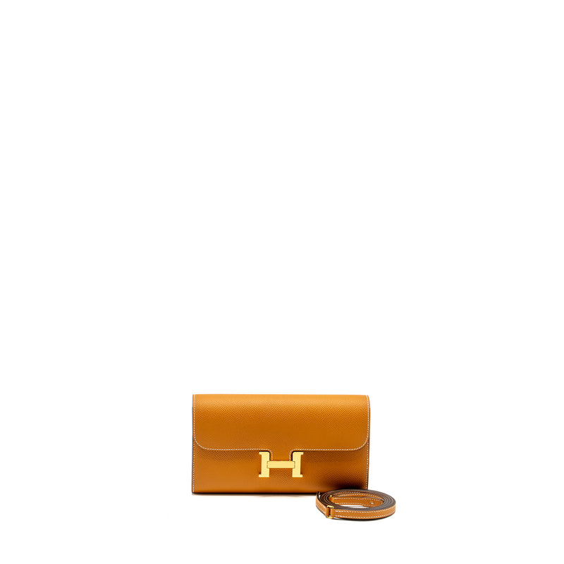 Hermes Constance To Go Epsom Toffee GHW Stamp B