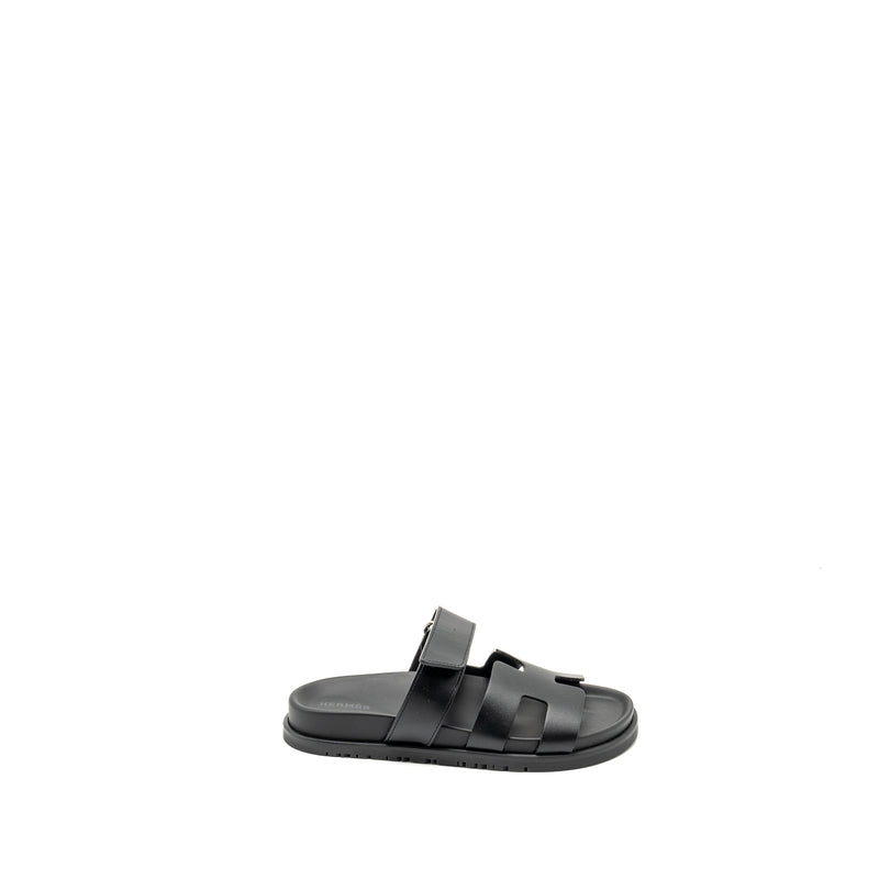 Hermes Size 36.5 Chypre Sandals Leather Black