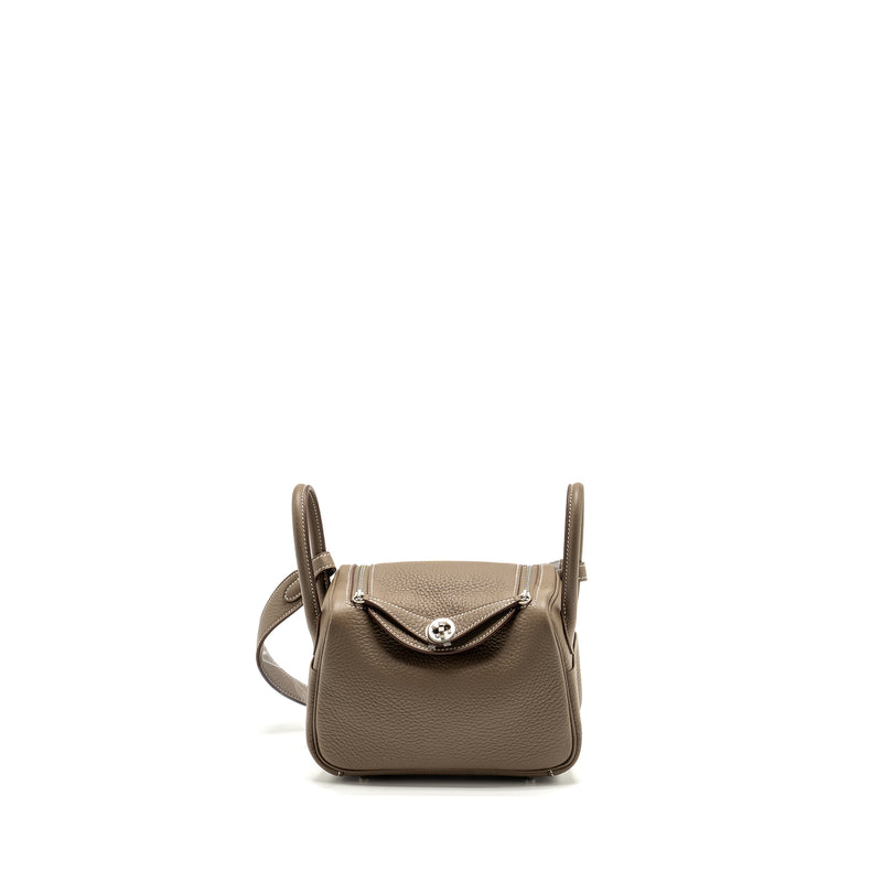 Hermes Mini Lindy Clemence Etoupe SHW Stamp B