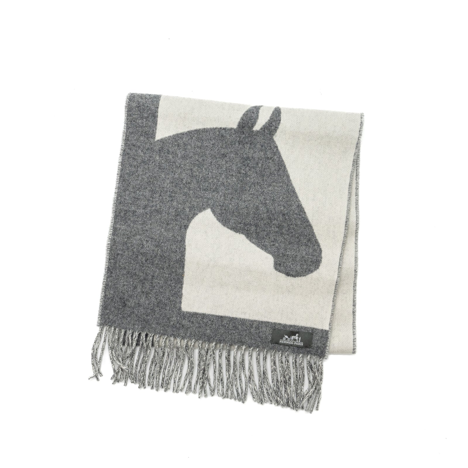 エルメス マフラー Casaque Love Story Gris Clair/Ivoire エルメス マフラー Casaque Love Story Gris Clair/Ivoire - え