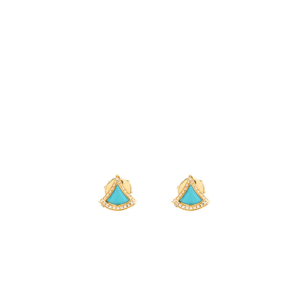 Bvlgari Diva’s Dream Earrings 18K yellow gold / turquoise with paved diamonds