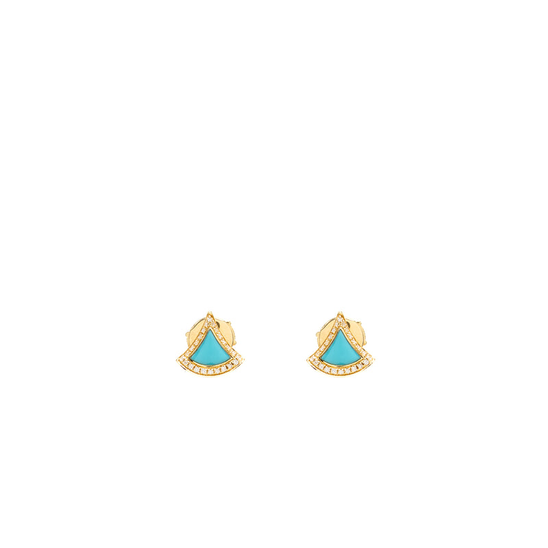 Bvlgari Diva’s Dream Earrings 18K yellow gold / turquoise with paved diamonds