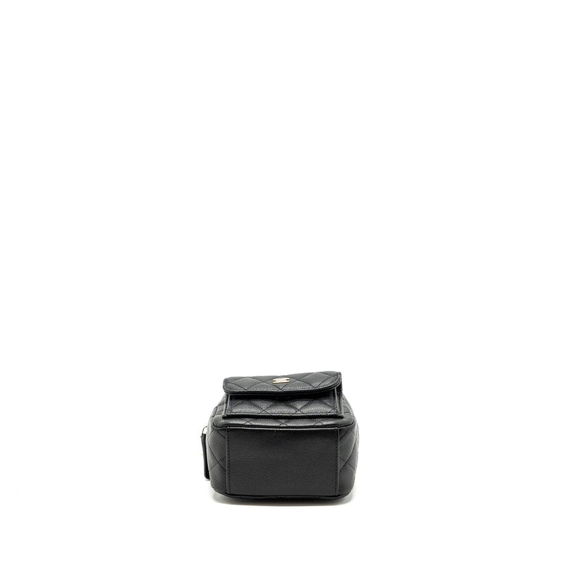 Chanel 24c Mini Backpack/Crossbody Bag Caviar Black LGHW (Microchip)