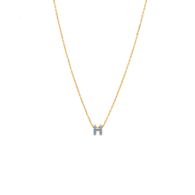 Hermes mini pop H pendant blue Lin GHW