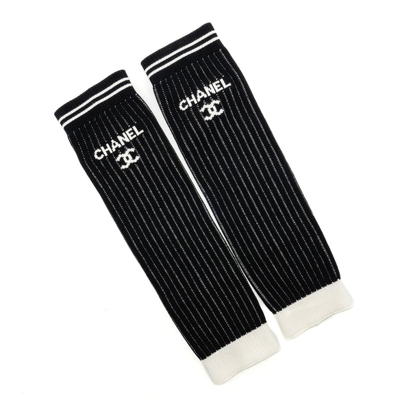 Chanel 24c CC Logo Gaiters Leg Warmers Cotton Black