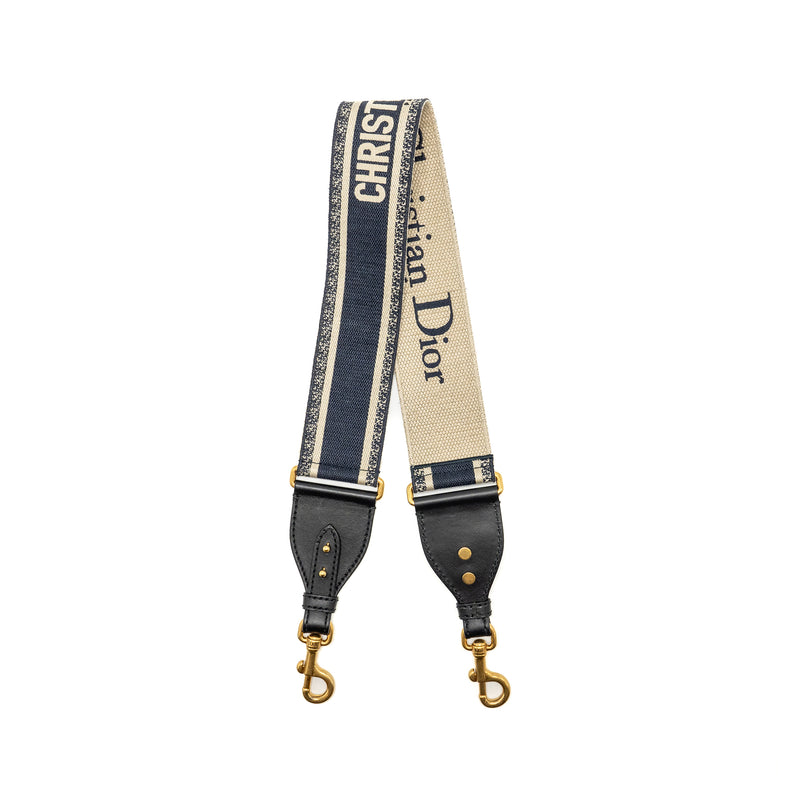 Dior Shoulder Strap Oblique Canvas Black/Navy GHW