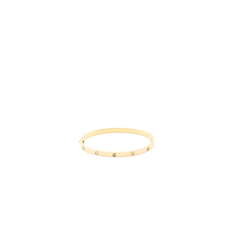 Cartier Size 16 Love Bracelet Small Model Yellow Gold 6 Diamonds