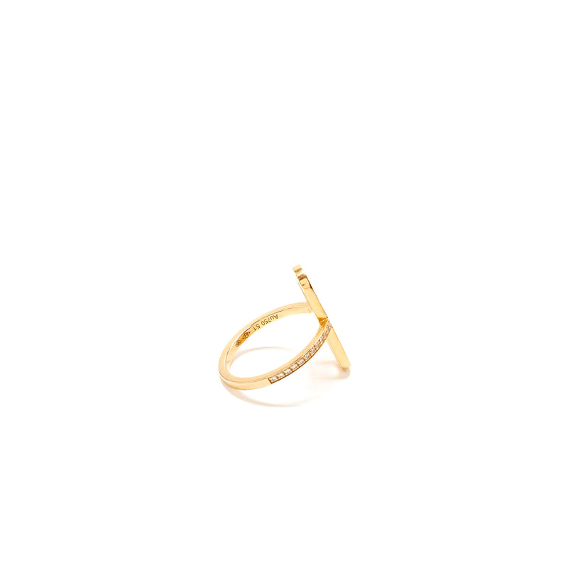 Hermes size 51 ever Chaine D’ancre ring rose gold with diamonds