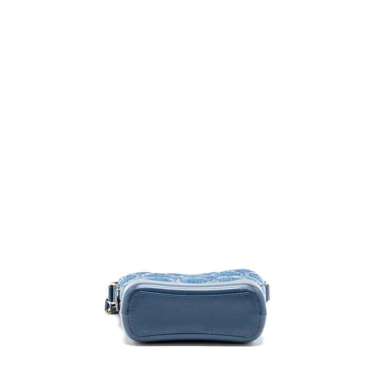 Chanel Small Gabrielle Hobo Bag Blue Denim GHW