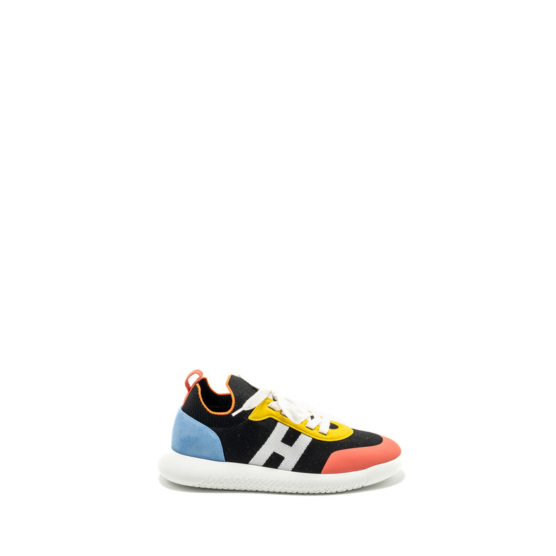 Hermes size 41 men crew Sneaker suede/chevre goatskin black/blue/multicolour