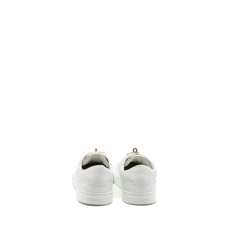 Hermes Size 38 Day Sneaker White GHW