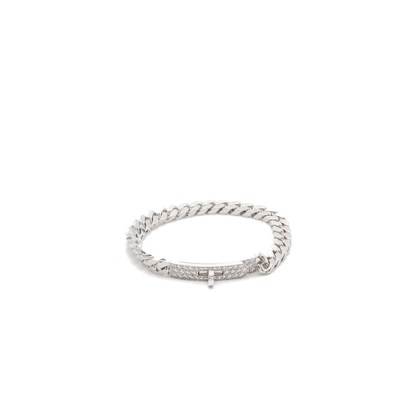 hermes size ST kelly Gourmette bracelet white gold diamonds