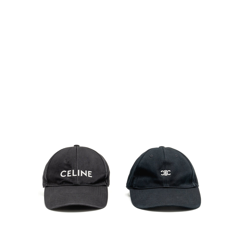 Celine Size S Triomphe and Letter Logo Baseball Cap Black (Sell in Set)
