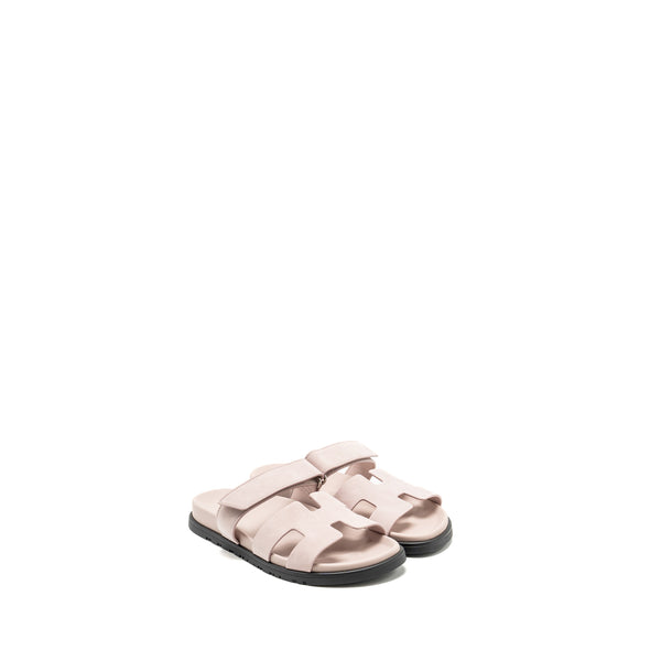 Hermes Size 39 Chypre Sandals Chevre goatskin/suede Rose Porcelaine