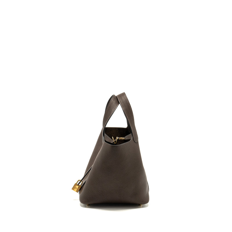 Hermes Picotin 18 Lock Bag Barenia Faubourg Ebene GHW Stamp U