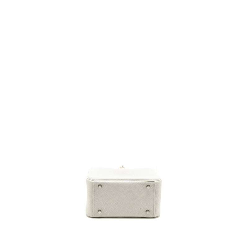 Hermes Mini Lindy Clemence New White SHW Stamp B