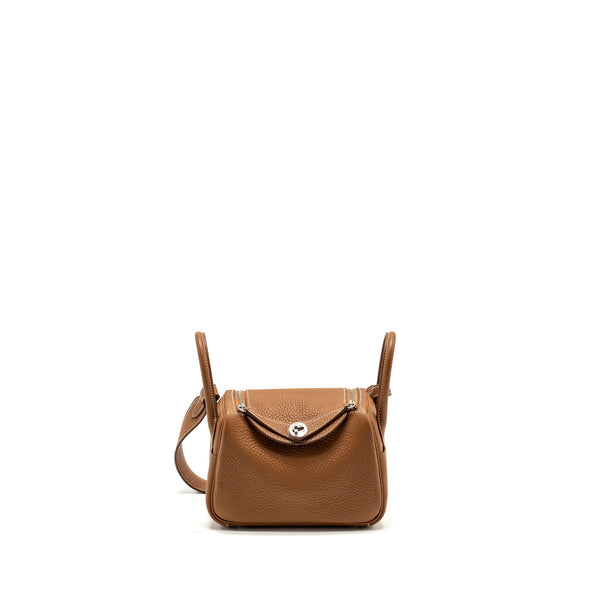 Hermes Mini Lindy Clemence Gold SHW STAMP U