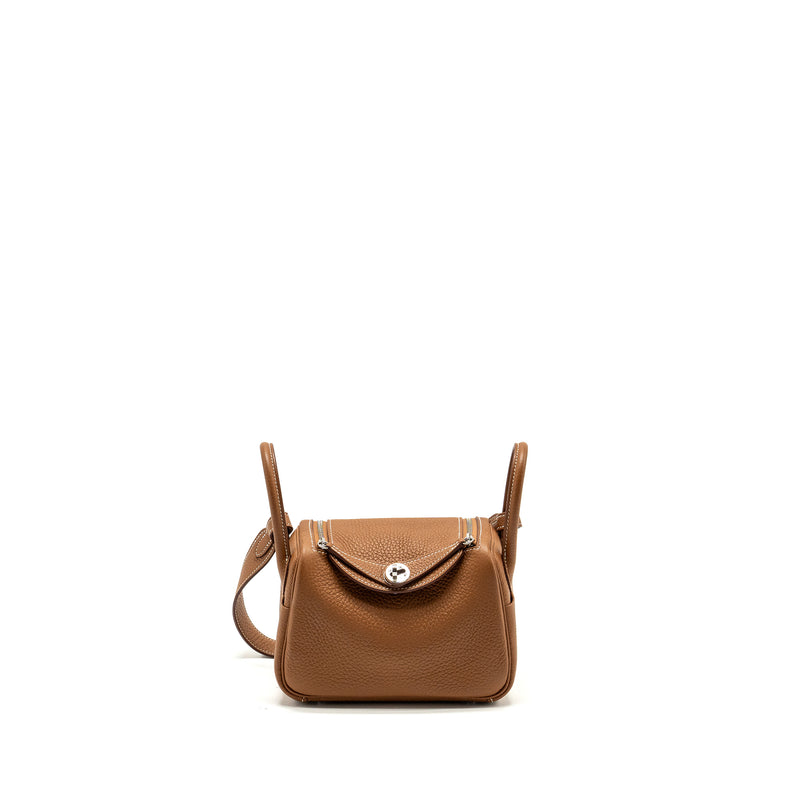 Hermes Mini Lindy Clemence Gold SHW STAMP U