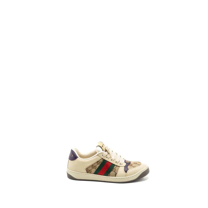 Gucci Size 37 Screener Leather Trainer Multicolour