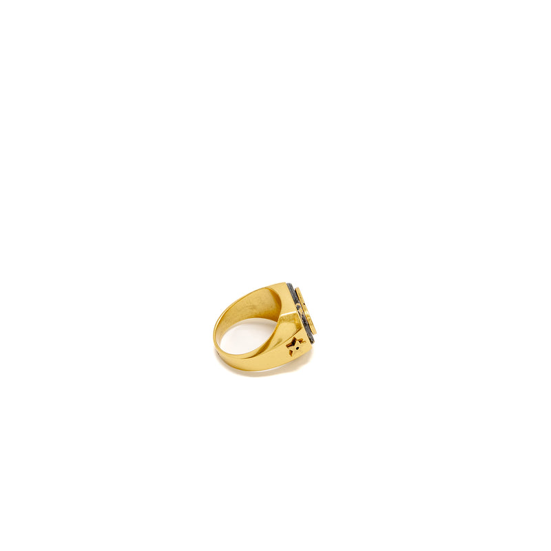 Dior Size M CD and Star Ring Gold Tone