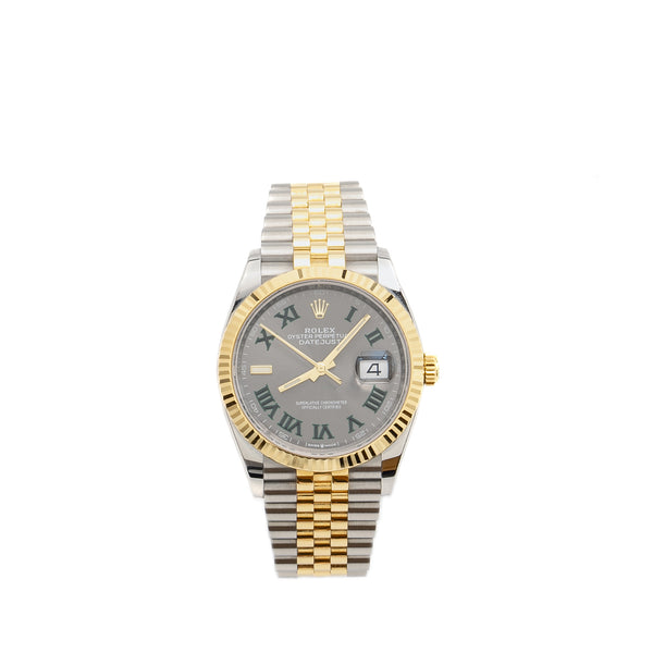 Rolex Datejust 36 Oyster Steel/Yellow Gold Slate Dial Jubilee Bracelet Model:126233-0035