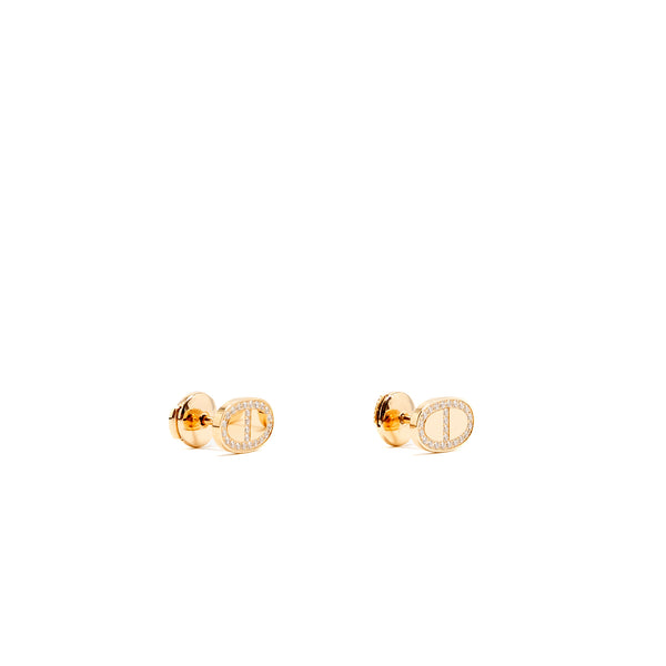 Hermes Chaine D’Ancre Earrings Rose Gold, Diamonds