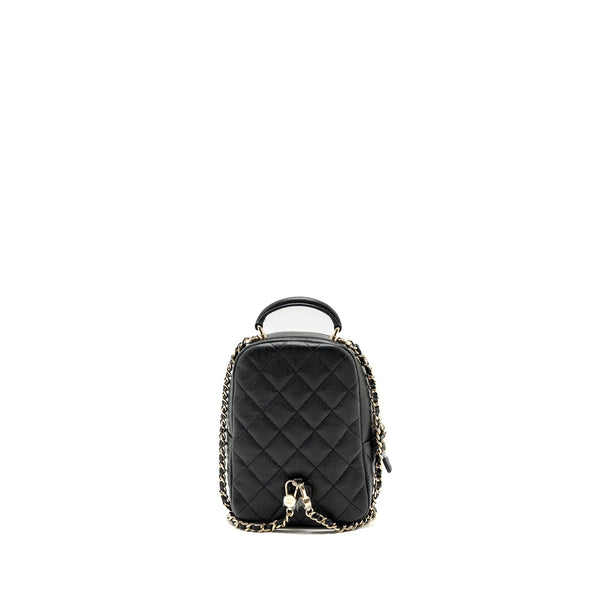 Chanel 24c Mini Backpack/Crossbody Bag Caviar Black LGHW (Microchip)