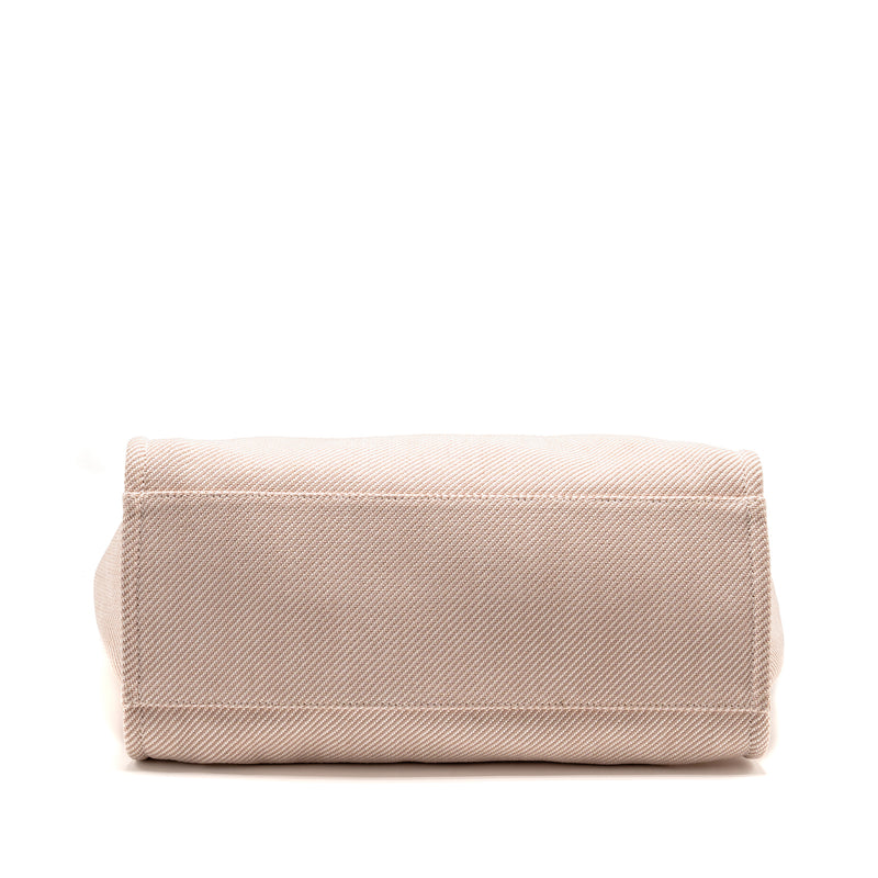 Chanel Large Deauville Tote Shopping Bag Canvas/Calfskin Light Pink LGHW