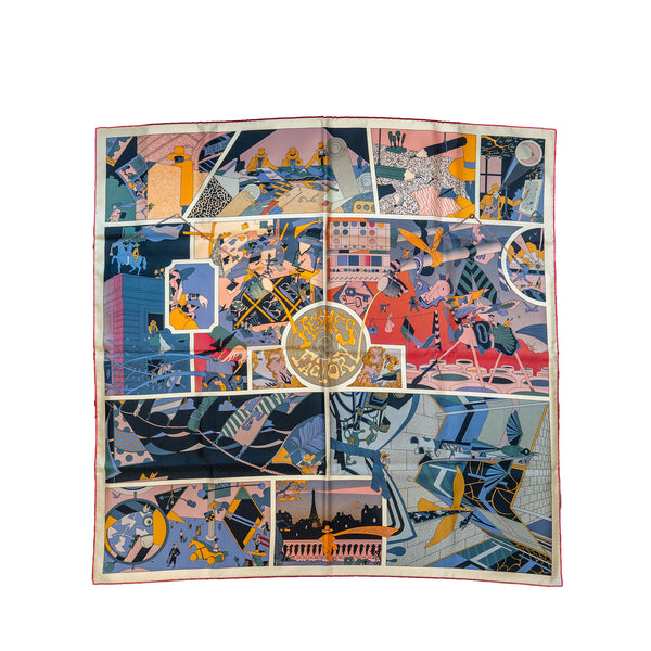 Hermes 90cm Scarf Silk Hermes Factory Multicolour