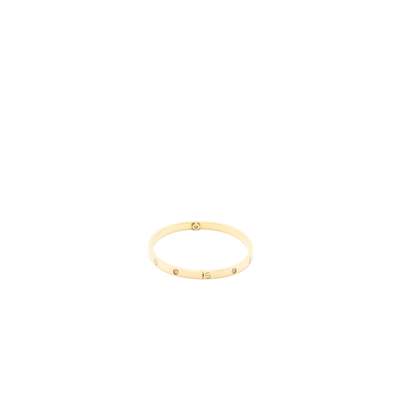 Cartier Size 16 Love Bracelet Small Model Yellow Gold 6 Diamonds