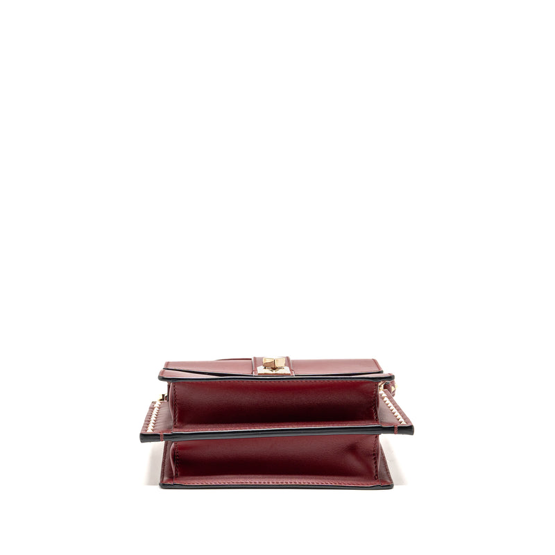 Valentino Garavani Rockstud Flap Bag Calfskin Red GHW