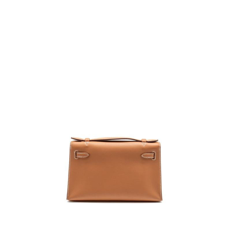 Hermes Kelly Pochette Swift Gold GHW Stamp W