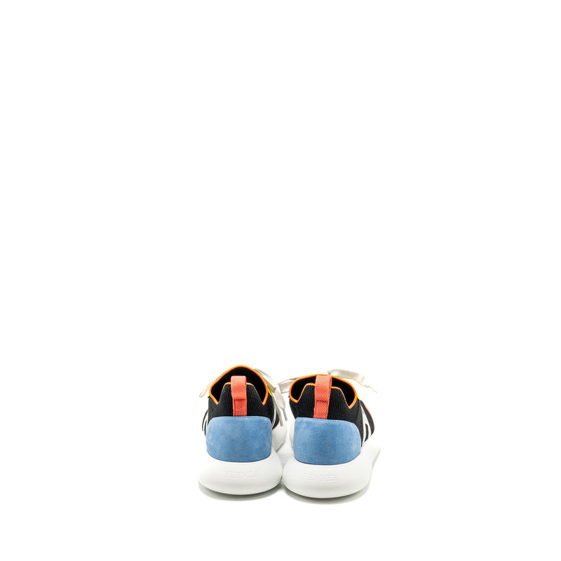 Hermes size 41 men crew Sneaker suede/chevre goatskin black/blue/multicolour