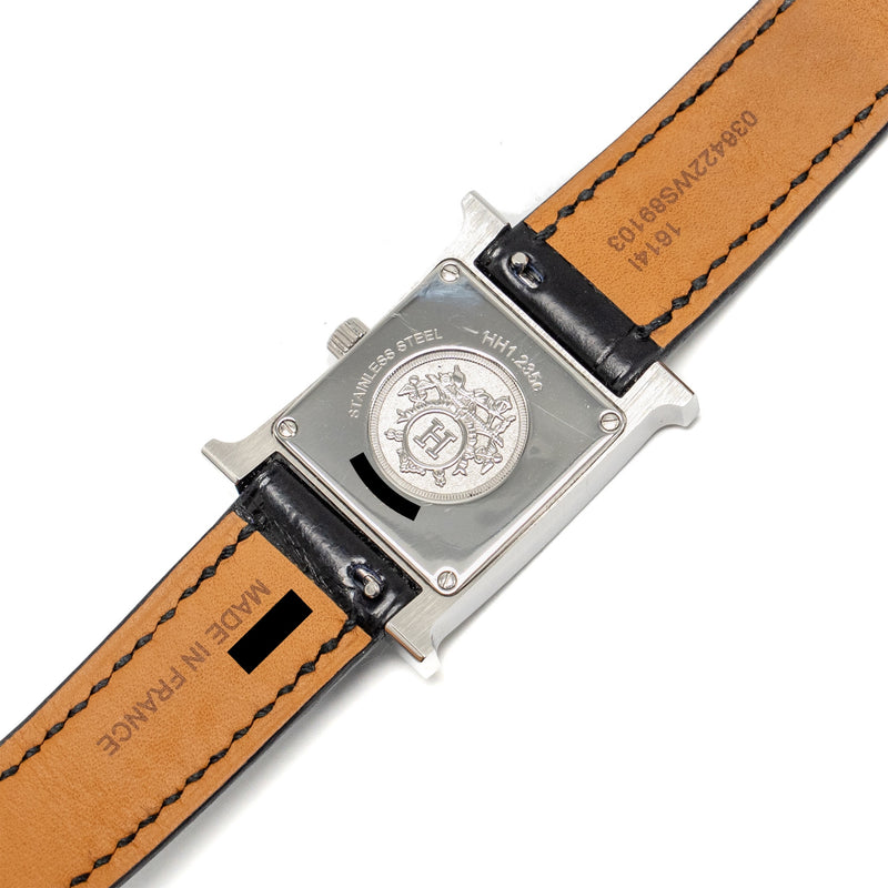 Hermes Heure H watch PM steel with diamonds