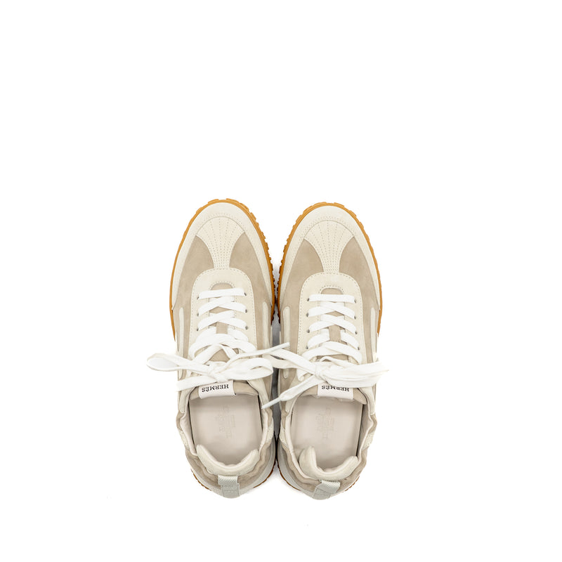 Hermes size 38 jet sneaker Nappa / suede goatskin Beige Esquisse / Glaise