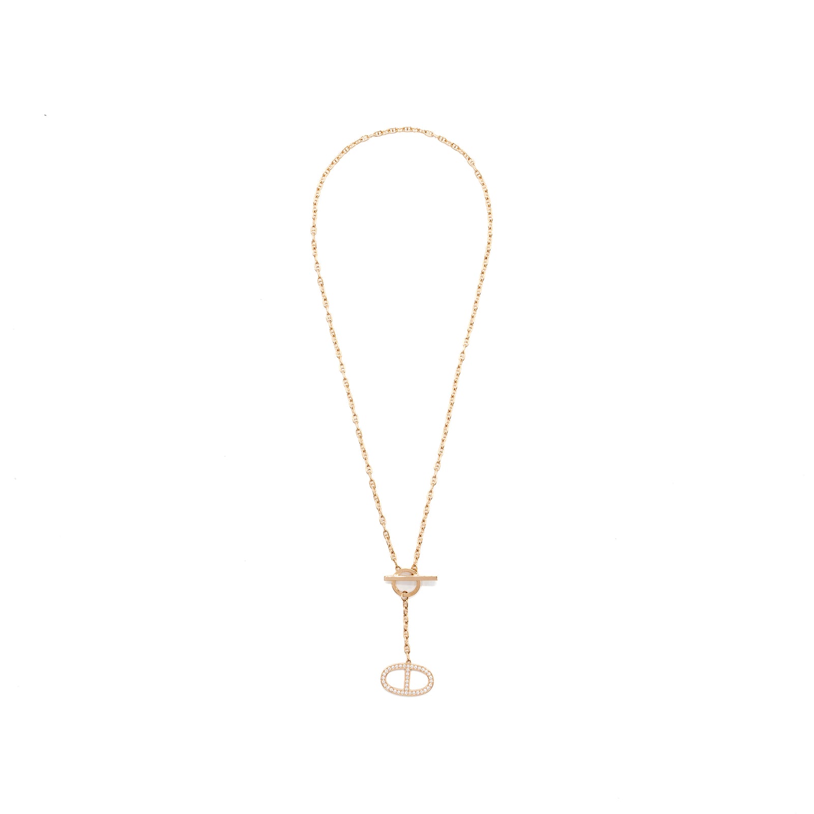 Hermes Chain D'ancre Contour Pendant, Large Model Rose Gold