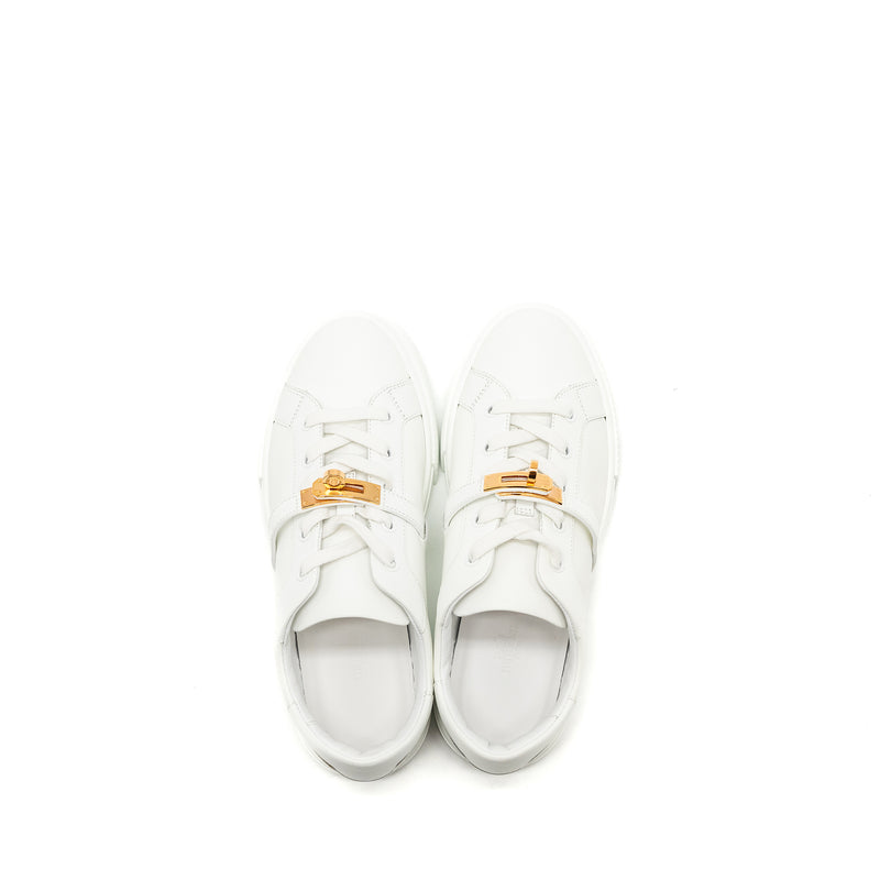 Hermes size 39 day sneaker white RGHW