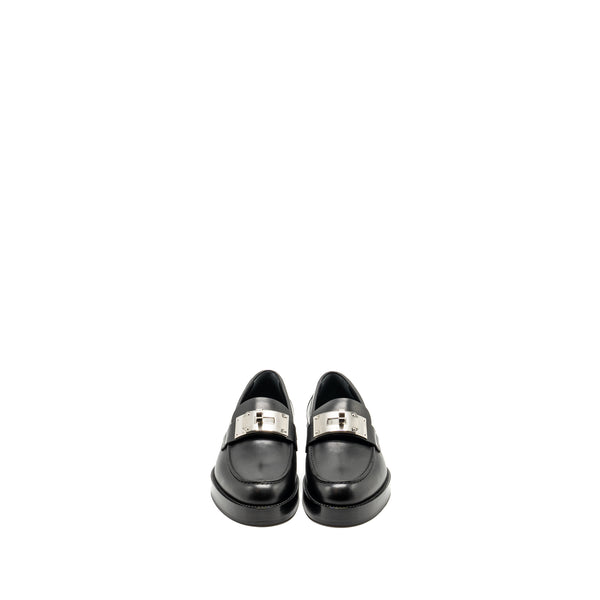 Hermes Size 39 Mocassins Hot Loafer Calfskin Black SHW