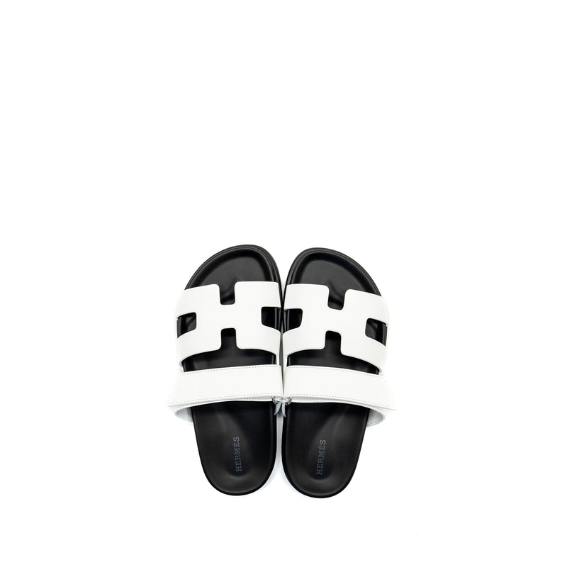 Hermes size 36 Chypre sandals black/white