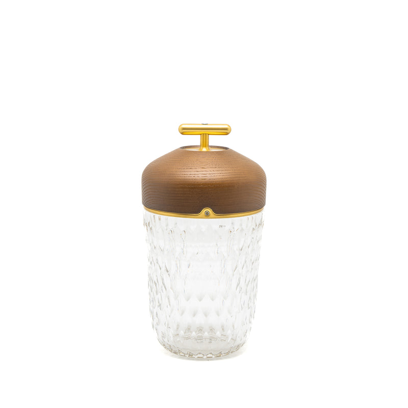 Hermes x Saint Louis Folia Portable Crystal Lamp Dark Brown GHW